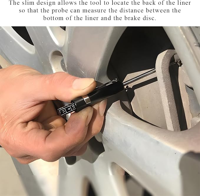 Car Brake Pad Thickness Measure Tool, Brake Shoe Gauge Measuring Tool