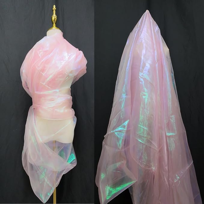Light Pink Iridescent Organza Fabric
