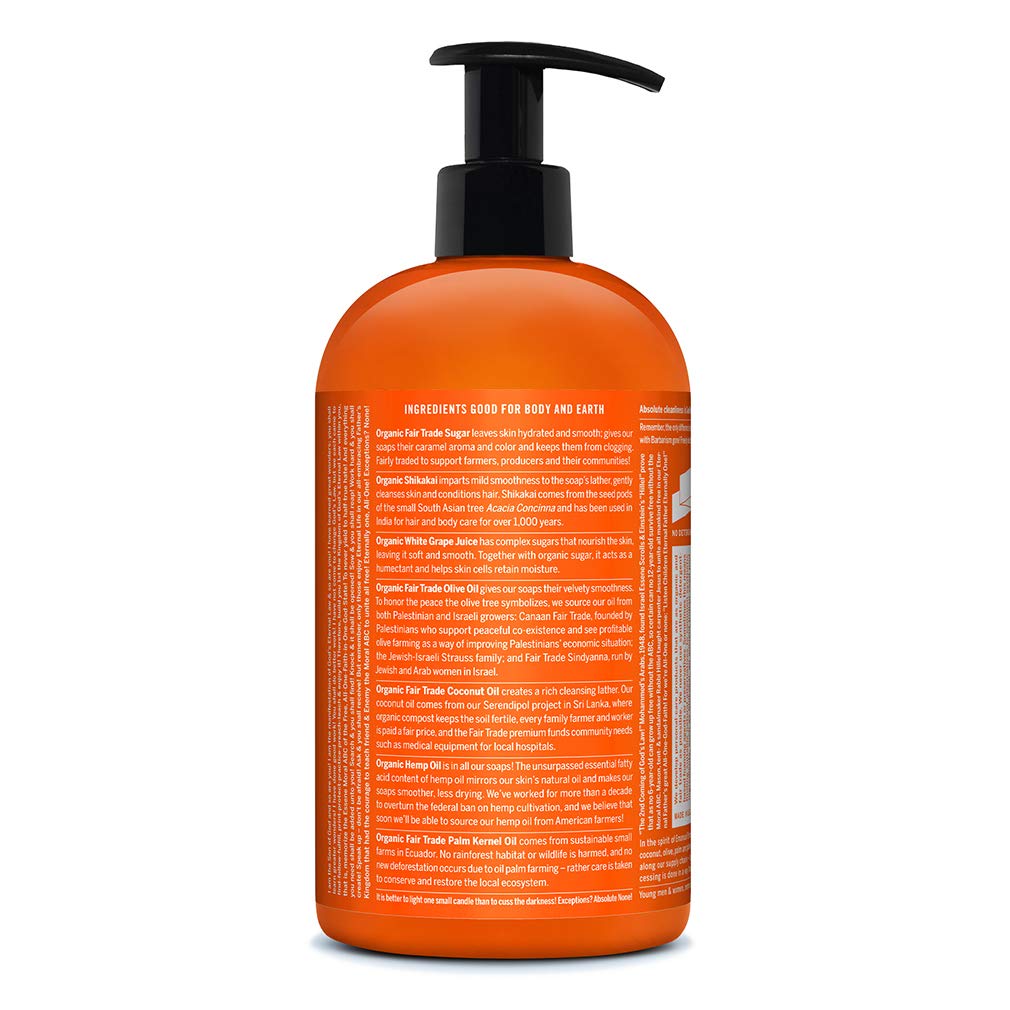 Dr. Bronner's - Organic Sugar Soap (Tea Tree, 24 Ounce) - Made with Organic Oils, Sugar and Shikakai Powder, 4-in-1 Uses: Hands, Body, Face and Hair, Cleanses, Moisturizes and Nourishes, Vegan
