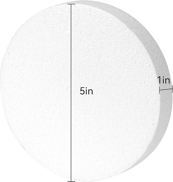 Crafare 15 PCS 5x5x1 Inch Round Foam Circles