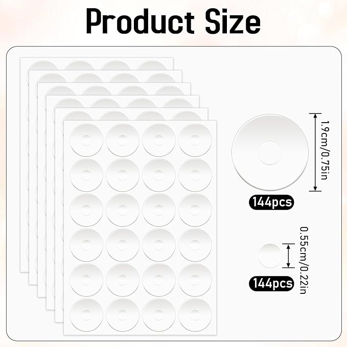 144pcs Non-Slip Silicone Grips for Quilt Templates, Quilting Rulers, Adhesive