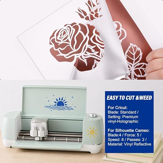 Matte Metallic Permanent Vinyl Sheets, Metallic Craft Vinyl