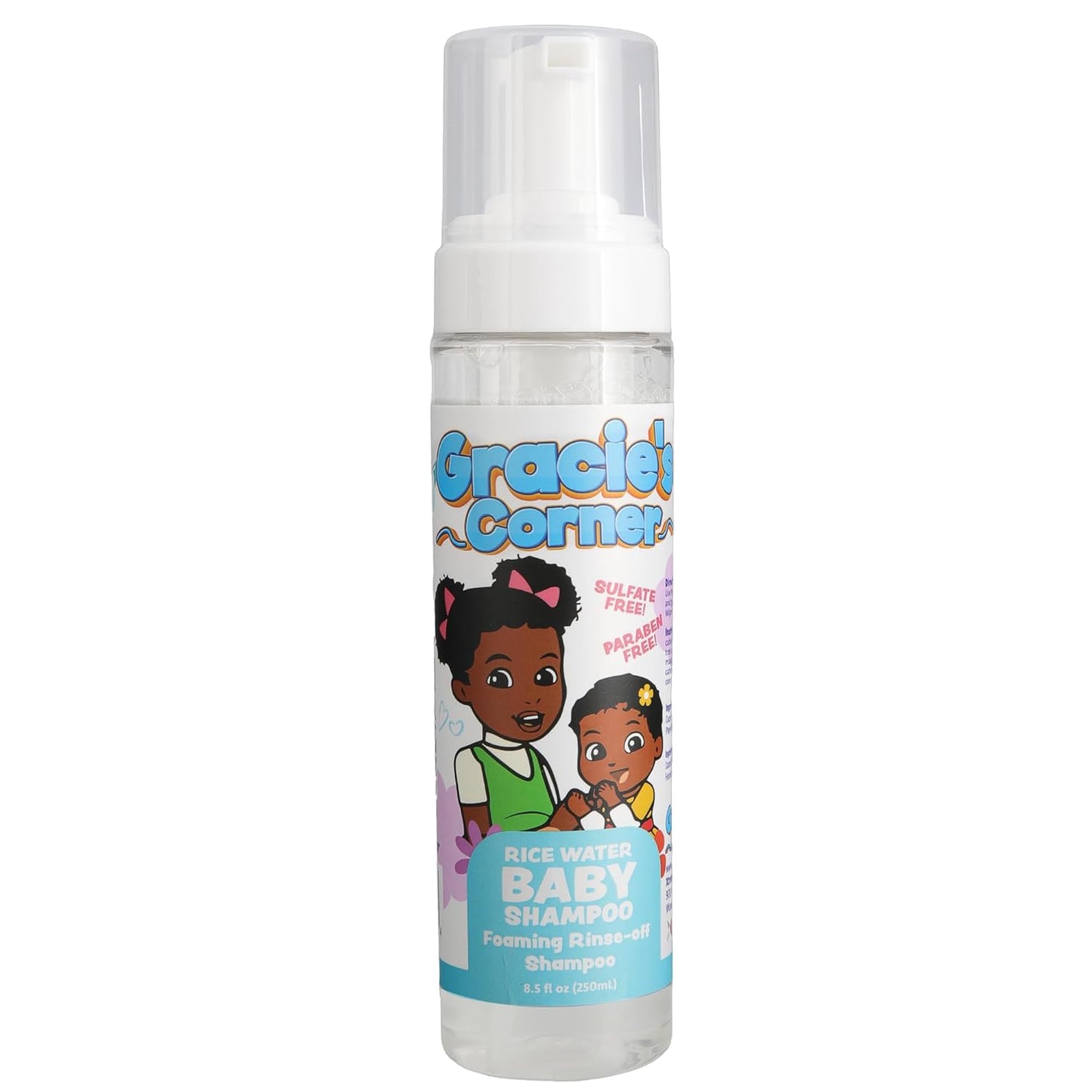 Gracie's Corner Rice Water Baby Shampoo Foaming Rinse-Off 8.5oz