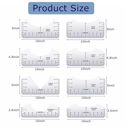 T-Shirt Ruler Guide for Vinyl Alignment, Tshirt Rulers to Center HTV Designs