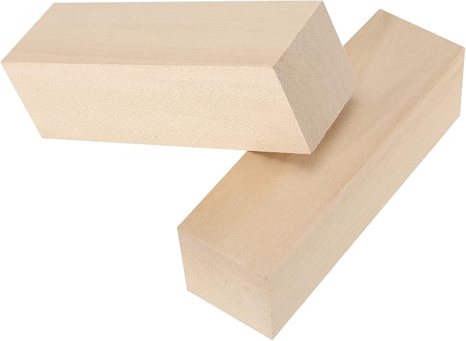JAPCHET 12 Pieces 5 x 1-1/2 x 1-1/2 Inch Basswood Carving Blocks, Natural