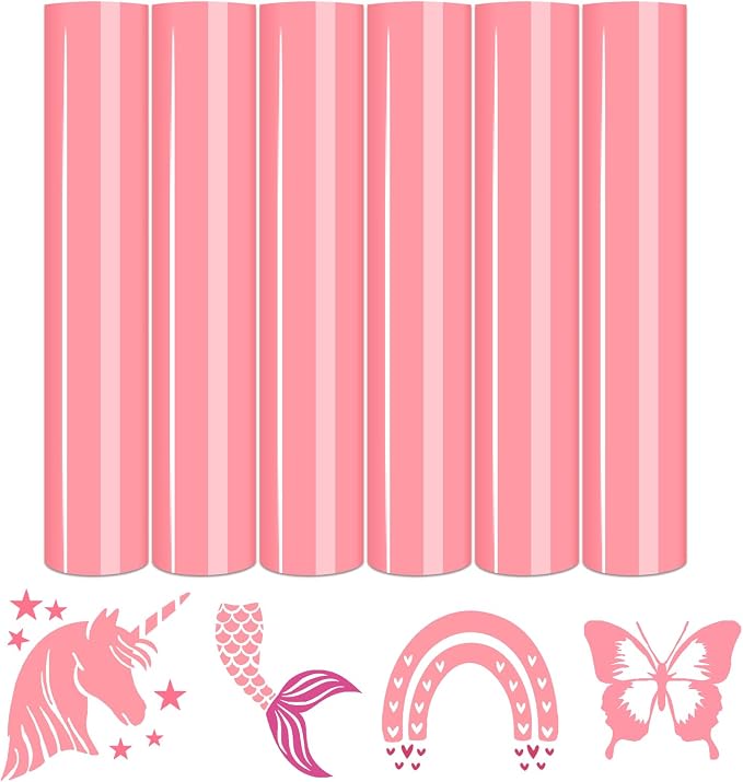 Tintnut Peach Pink Heat Transfer Vinyl, easy cut & weed, stretch washable