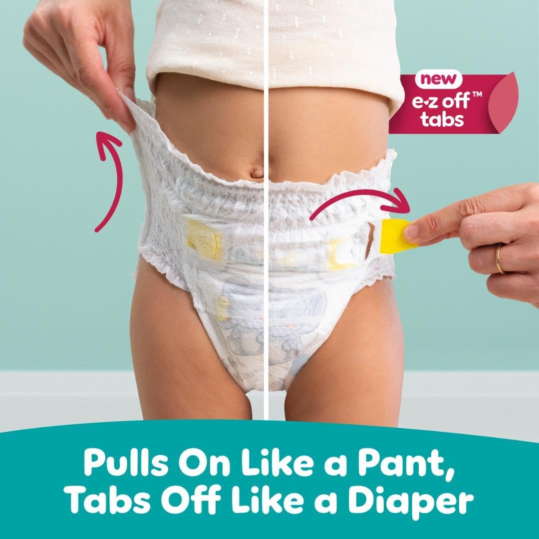 Pampers Diapers - Swaddlers 360° - Size 3, 156 Count, up to 100% Leakproof Comfy Dry Fit, Designed for Easy Changes, Pull On Baby Diaper (Packaging May Vary)