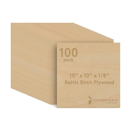 Baltic Birch Plywood, 3 mm 1/8 Craft Wood, B/BB Grade Baltic Birch Sheets