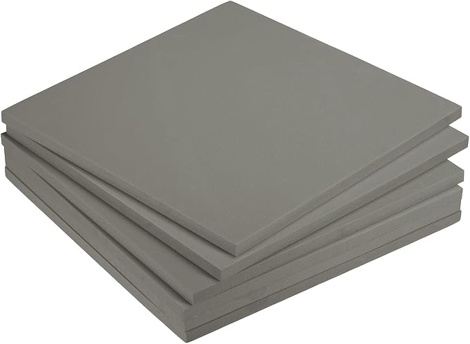 MECCANIXITY EVA Foam Sheets Light Grey 9.8 Inch x 9.8 Inch 10mm Thick Crafts