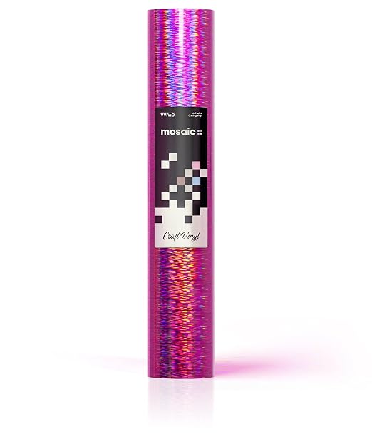 VViViD Mosaic+ Rose Pink Brushed Holographic 1ft x 5ft Crafting Vinyl
