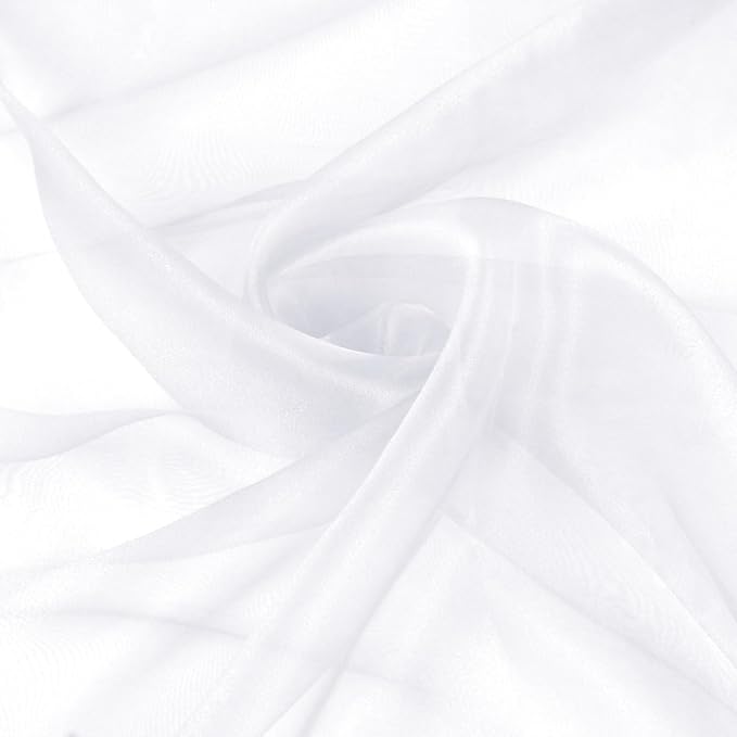 VACVELT White Sheer Organza Fabric by The Yard 60" Wide | Semi-Transparent