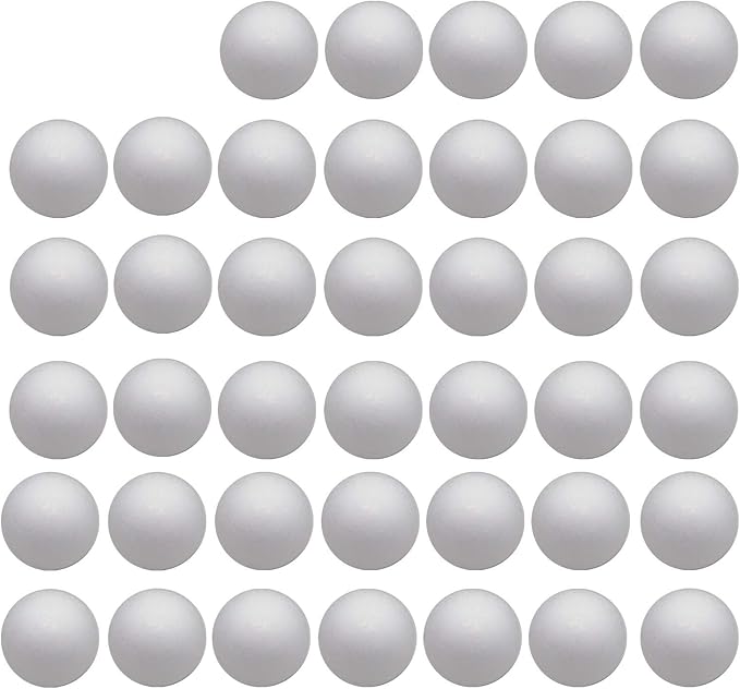 Crafjie Craft Foam Balls 40-Pack 2.9 Inches in Diameter, Foam Ball