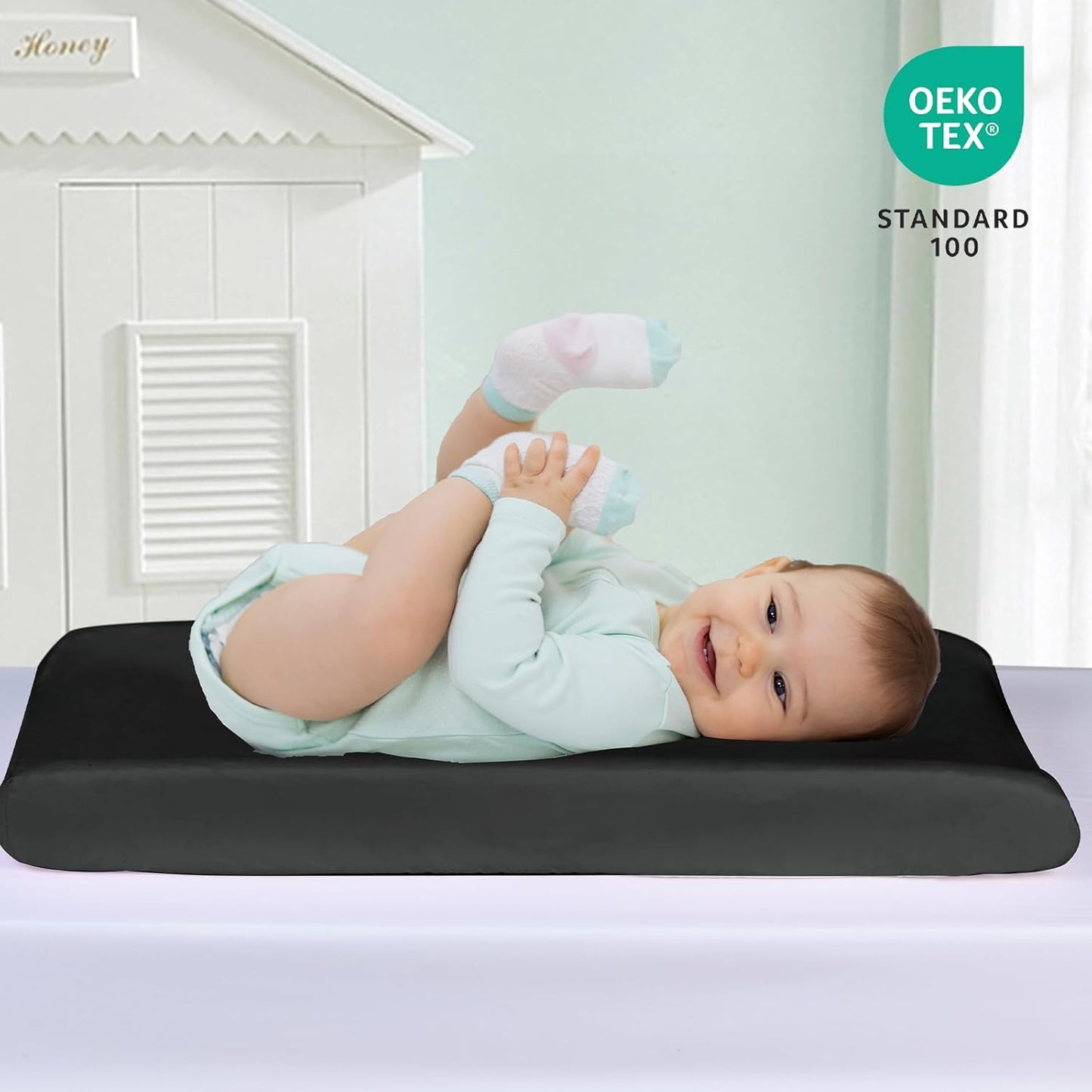 david's Kids 3 Pack Changing Pad Cover Set, Ultra Soft Breathable Cozy Microfiber Diaper Change Table Sheets for Baby Girls, Fit Most Changing Pads, Black & Grey & Navy Blue