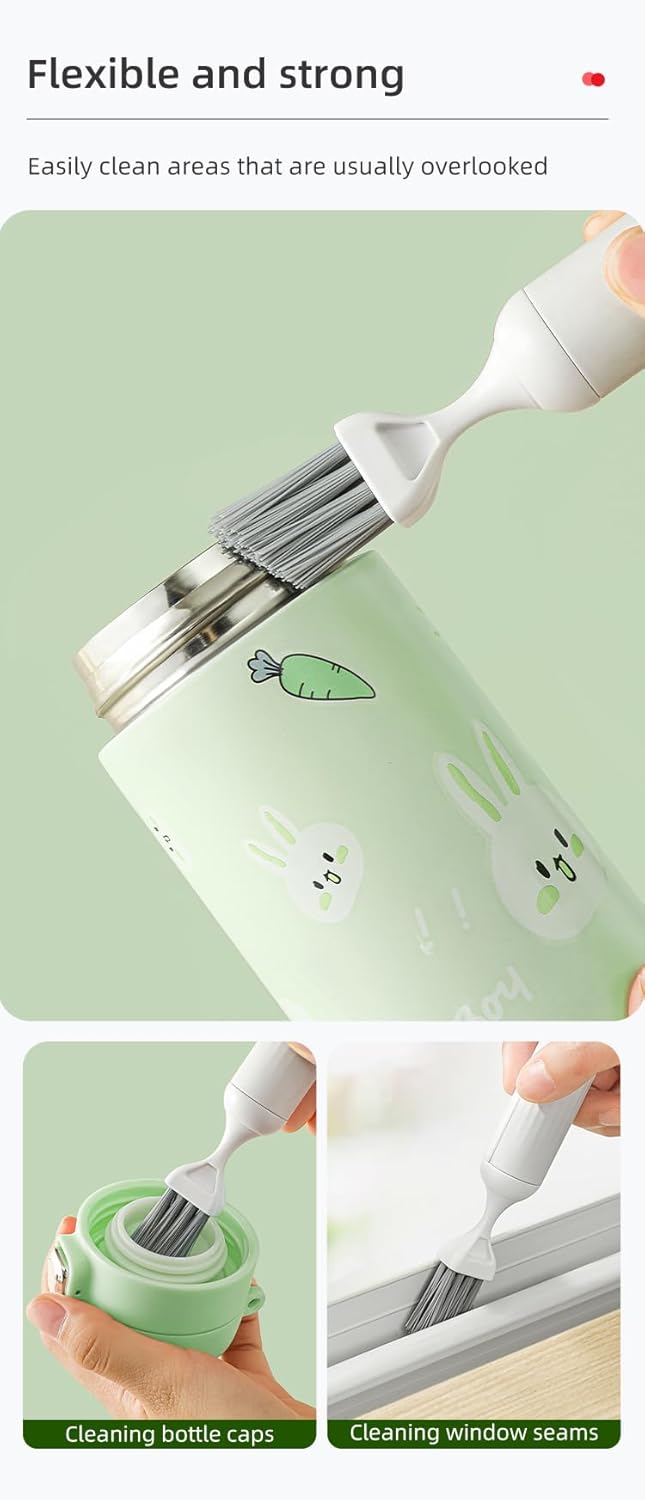 6-in-1 Bottle Brush Set with Holder – Multipurpose Cleaning Kit for Baby Bottles, Reusable Water Bottles, Straws, and Lids – BPA-Free, Compact Storage
