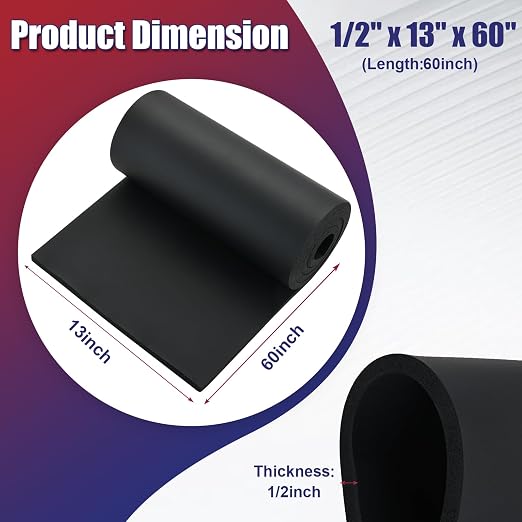 NYXOVA Neoprene Sponge Foam Sheet Roll, Closed Cell Foam Rubber Padding Without