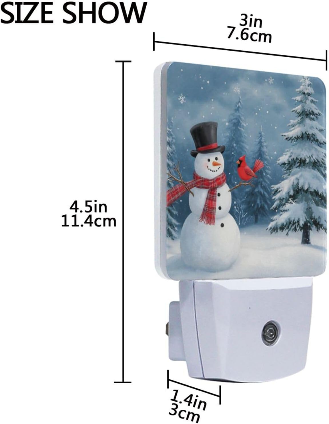 Aslsiy Night Light for Kids Cute Snowman Red Bird Forest (2) Plug in Wall Lamp LED Dusk to Dawn Sensor Energy Saving Nightlight for Boys Girls Men Women