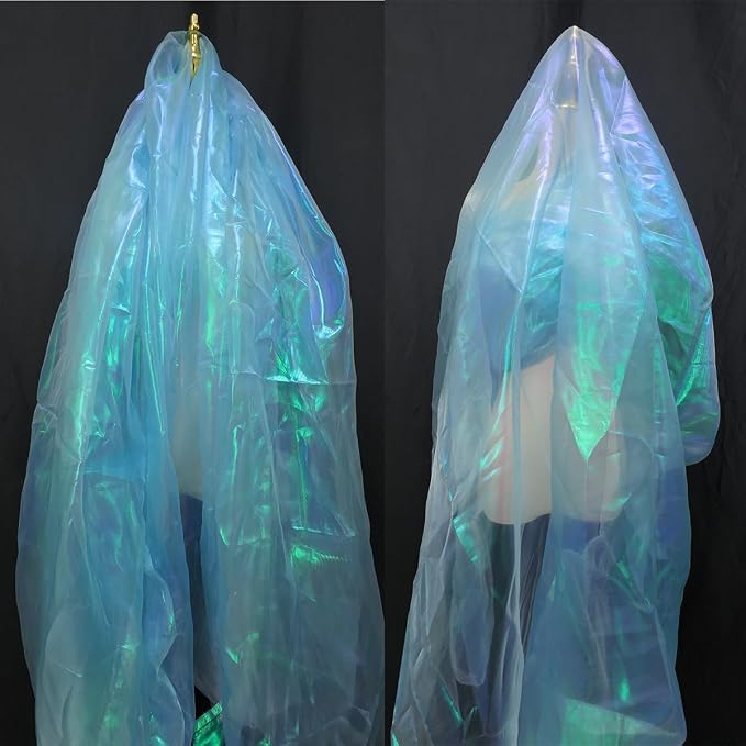 Light Blue Iridescent Organza Fabric