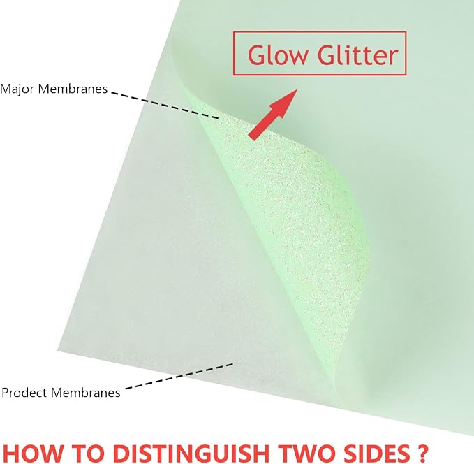 guangyintong Heat Transfer Vinyl Roll, Glow Glitter Light Green, HTV Tape