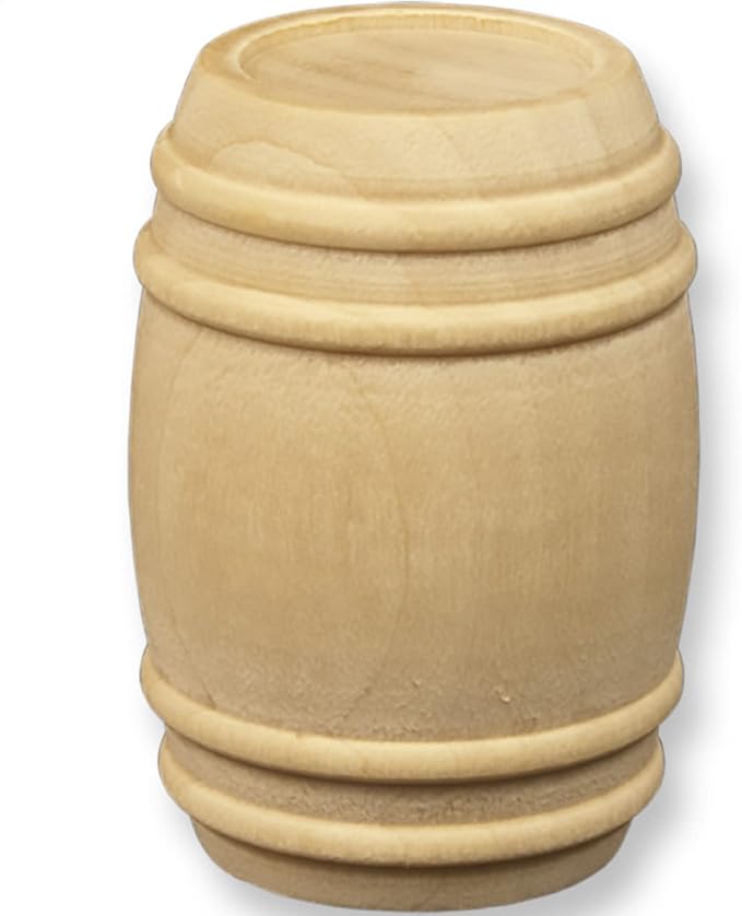 Pinehurst Crafts Unfinished Wooden Pickle Barrels, 1-5/8 Inch Tall, Cargo Parts