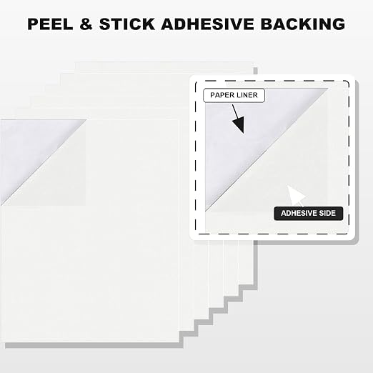 6PCS Large Self Adhesive Felt Sheet, 13.4"x10.8", 2mm Thick Stiff Felt Fabric