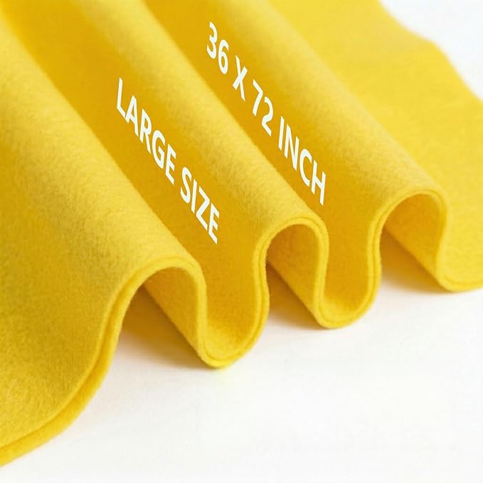Yellow Felt Fabric 36" x 72" 1.6mm Thick Large Craft Sheet | Soft, Flexible Felt