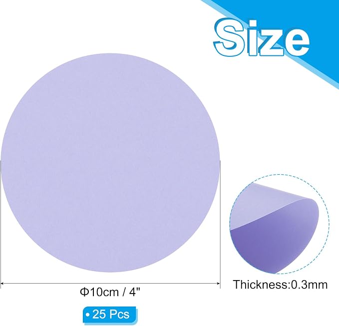 PATIKIL 4inch Circle Card Stock, Light Purple