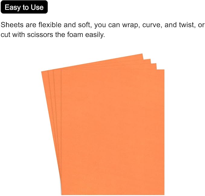 MECCANIXITY EVA Foam Sheets Orange 35.4 Inch x 19.7 Inch 2mm Thick Crafts Foam