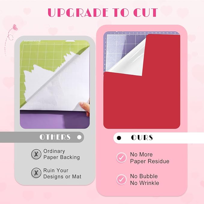Tintnut Red Permanent Vinyl 8 Sheets 12''x10'' Solid Color Adhesive Vinyl |