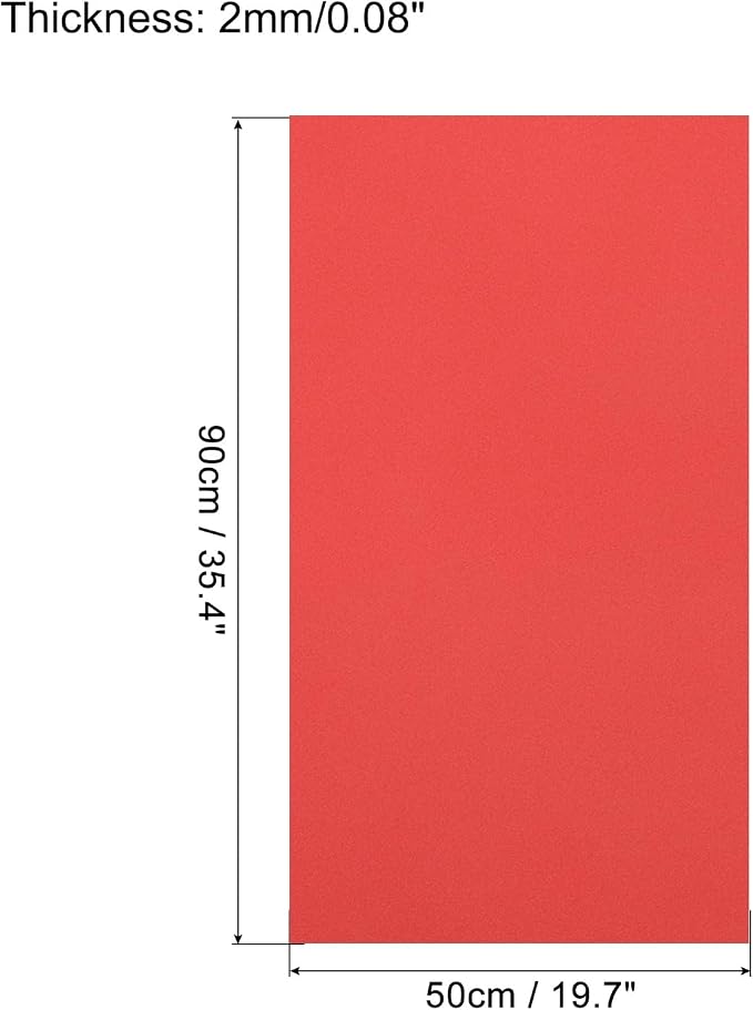MECCANIXITY EVA Foam Sheets Red 35.4 Inch x 19.7 Inch 2mm Thick Crafts Foam