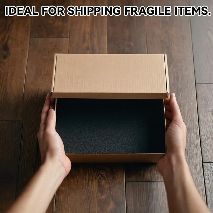 32 Pcs 12" x 8" x 0.5" Polyethylene Foam Sheets Black Foam Padding