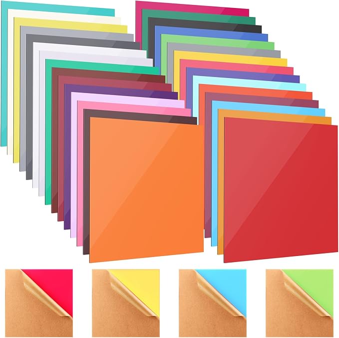 Geetery 30 Pack Colored Acrylic Sheets 1/8" Thick