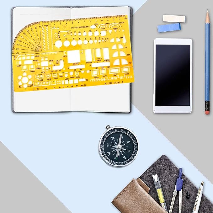 Utoolmart 4355 Architectural Drawing Template Ruler, Designers and Students