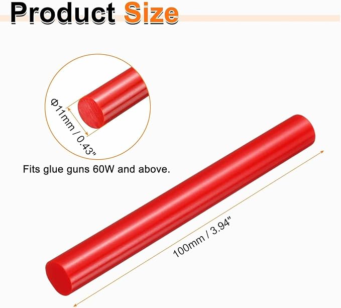 HARFINGTON 10pcs Hot Glue Sticks 0.43" Dia x 3.94" Long EVA Mini Hot Melt