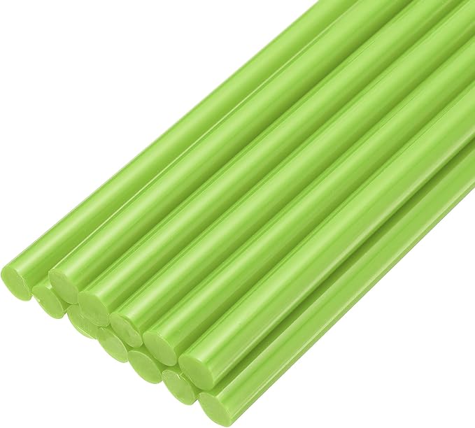 uxcell Mini Hot Glue Sticks for Glue Gun 7mm x 200mm Light Green 12pcs