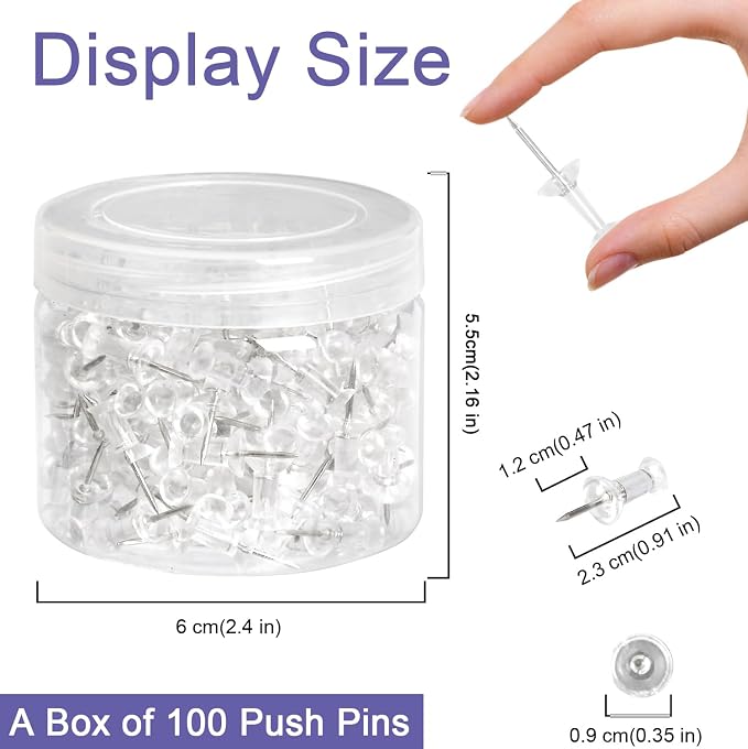 Amazon Basics Push Pins, Steel Point