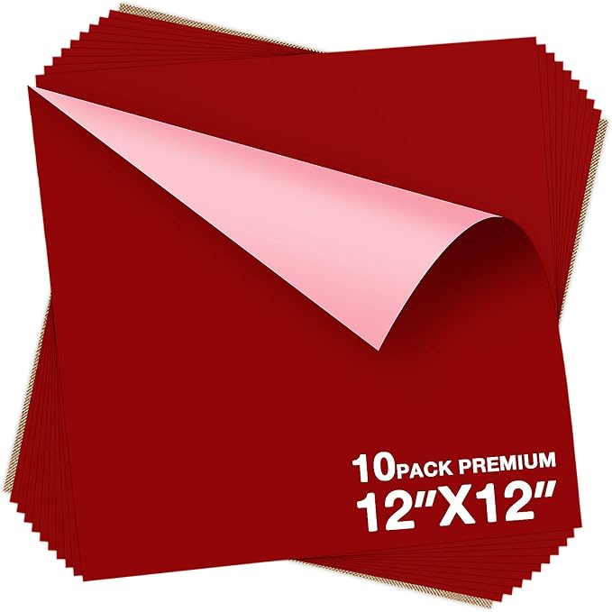 Dysania Red Heat Transfer Vinyl, 10 Pack 12 x 12in Red HTV Vinyl | Iron on Vinyl