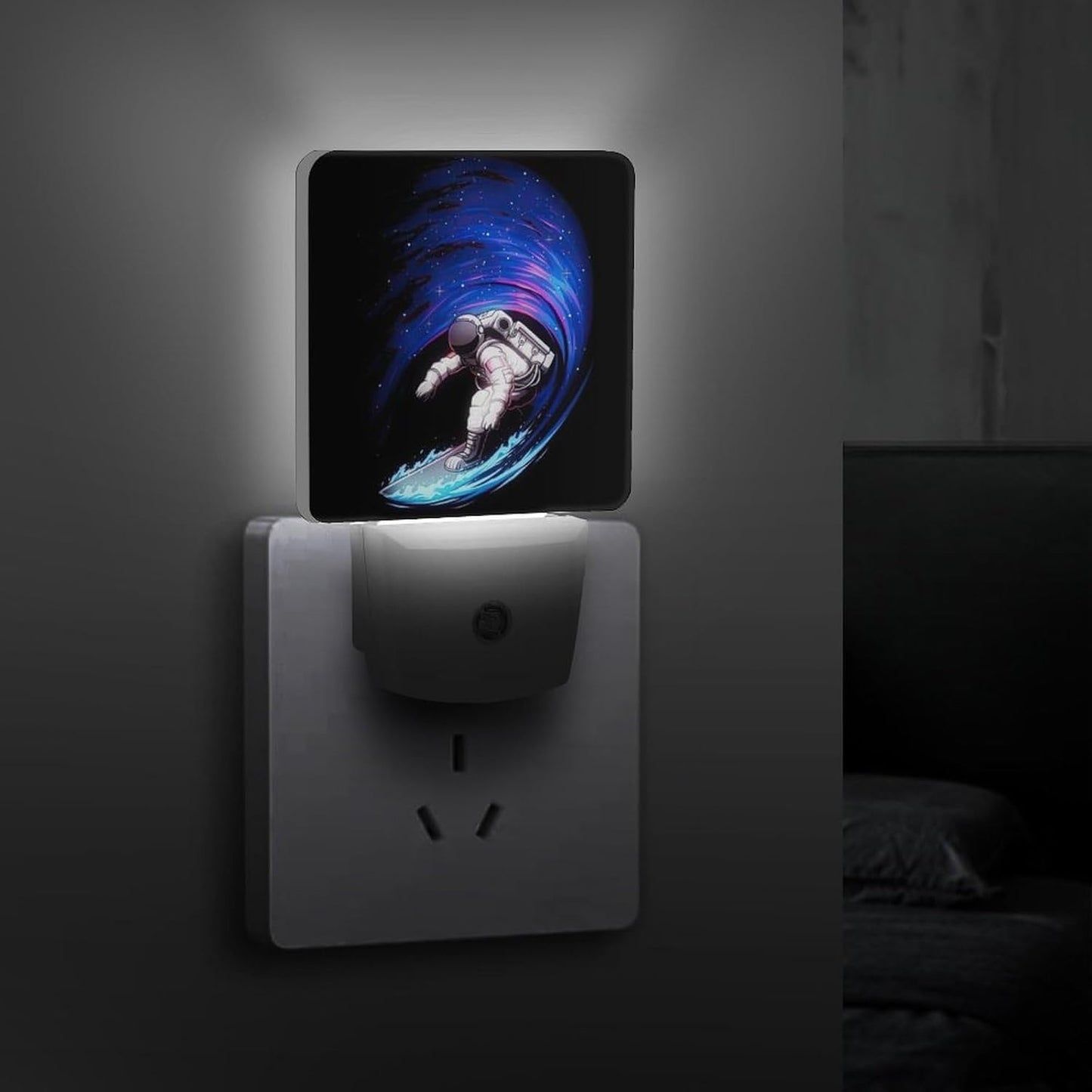 Space Astronaut Night Light, Plug into Wall Decor Nightlights for Bedroom, Bathroom, Hallway, Kitchen, with Dusk to Dawn Light Auto Sensors LED Night Lights for Boys Girls Women Men Room Gifts