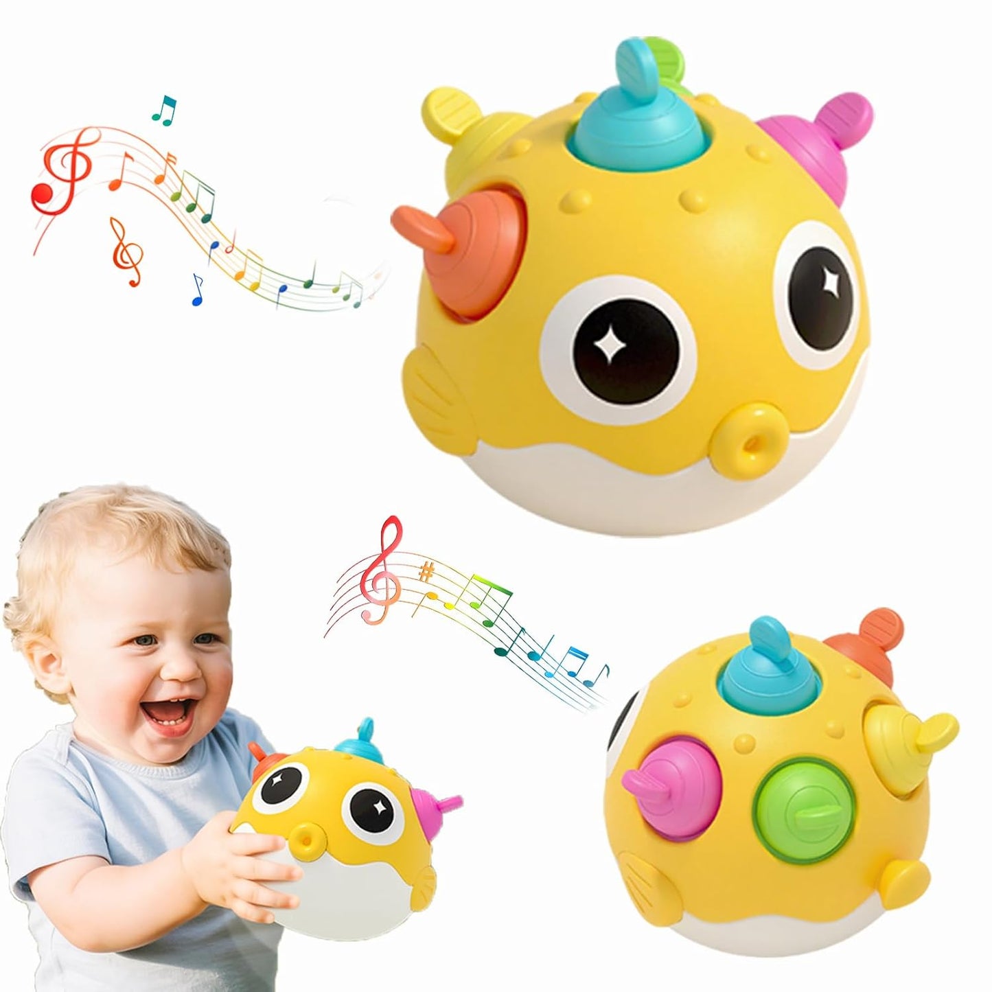 Baby Toys 0-6 Months & 6-12 Months,Baby Teething Toys 3-6,Musical Sensory Toys,Baby Rattle Toy,Baby Essentials for Boys & Girls,Newborn Infant Learning Developmental Gifts