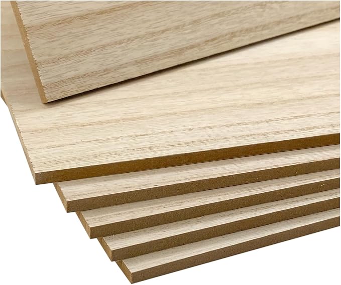 6 Pack MDF Wood Boards 11"x14"-1/4th inch Thick Wooden Planks, Double Sided