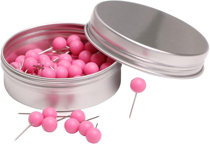 Tupalizy 100PCS 1/4 Inch Small Round Head Map Tacks Pins