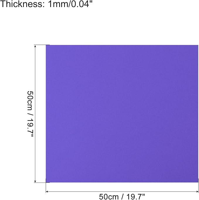 MECCANIXITY EVA Foam Sheets Dark Blue 19.7 Inch x 19.7 Inch 1mm Thick Crafts