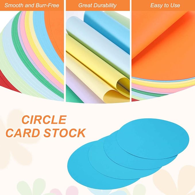 MECCANIXITY 24 Pcs Circle Card Stock, 8.3 Inch Round Cutouts Paper Thick
