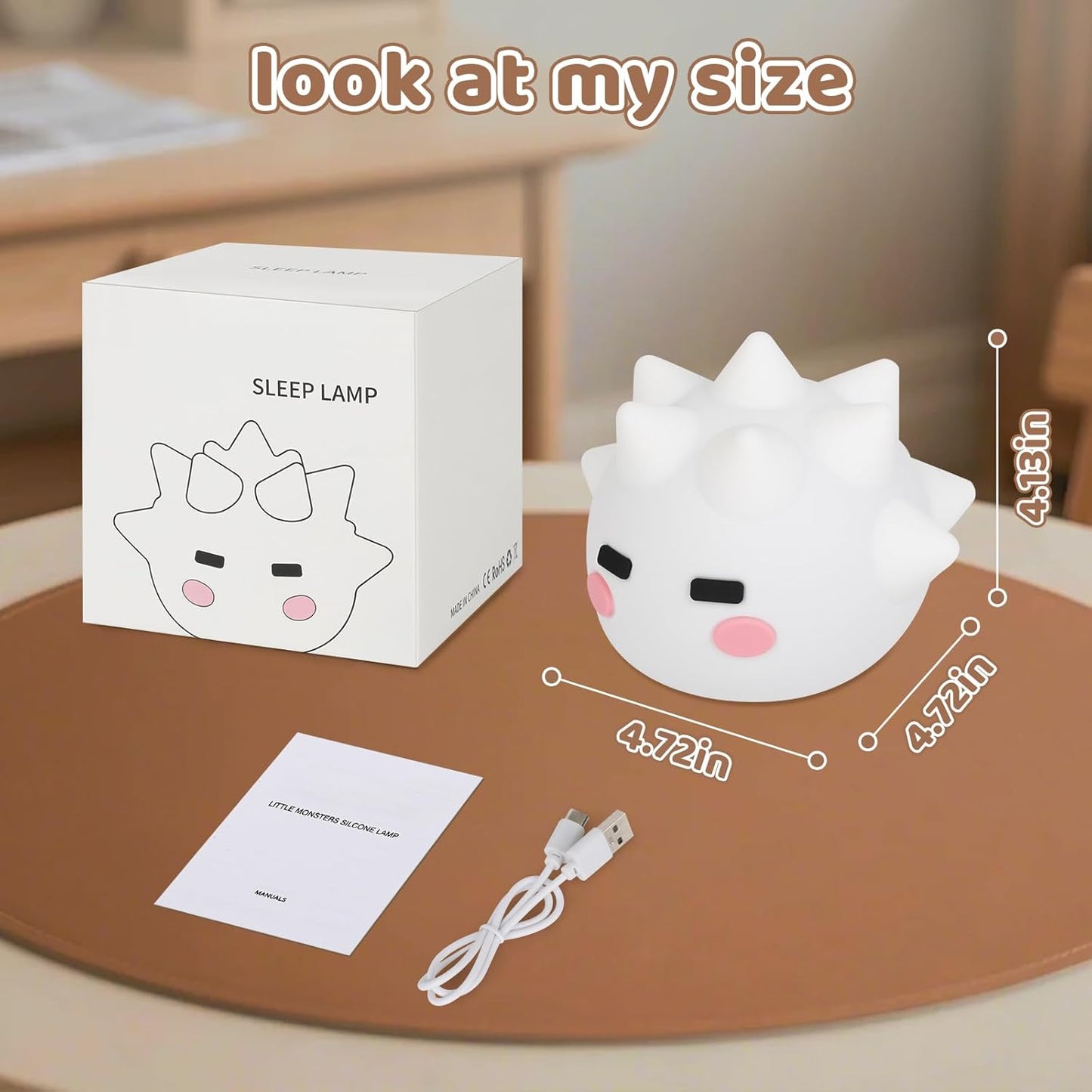 Cute Monster Lamp, 8 Color Changing Dimmable Timer Bedside Nightlights, Squishy Silicone Lamp Cute Gifts, Rechargeable Voice Nursery Lamp for Baby/Toddler