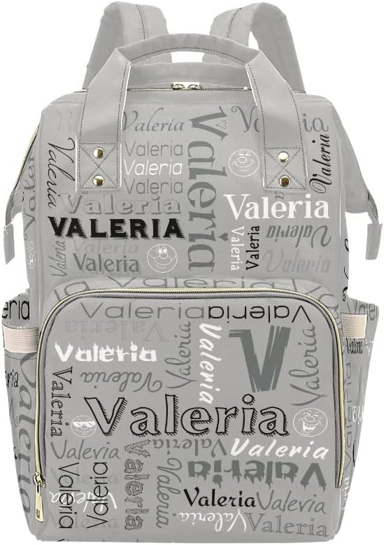 Name Gray Diaper Bags with Name Waterproof Mummy Backpack Nappy Nursing Baby Bags Gifts Tote Bag for Women