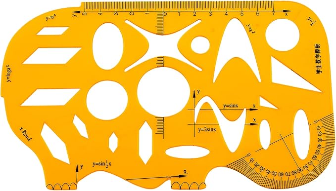 Utoolmart Yellow Measuring Template Mathematical Template Geometric Scale