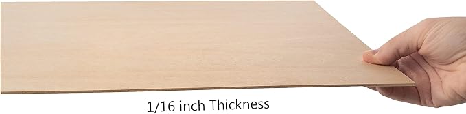 Hammont Basswood Sheets Pack of 8-12"x8" Laser Wood, 1/16 Thin Wood