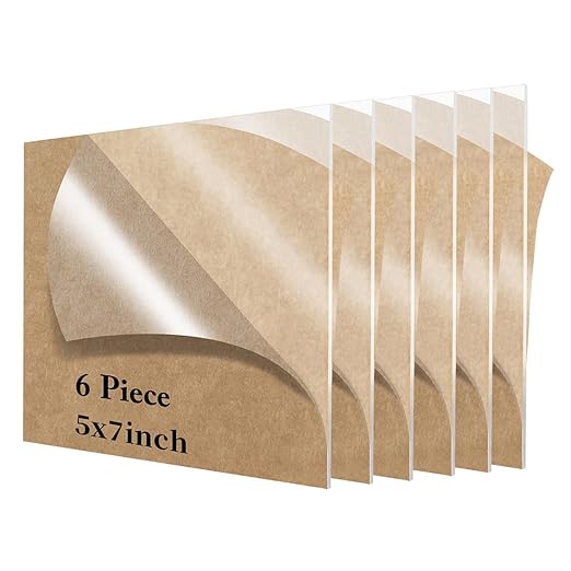 6 Pieces 5x7 Acrylic Sheet Blank Acrylic Signs, 1/8 inch Thick Acrylic Sheet