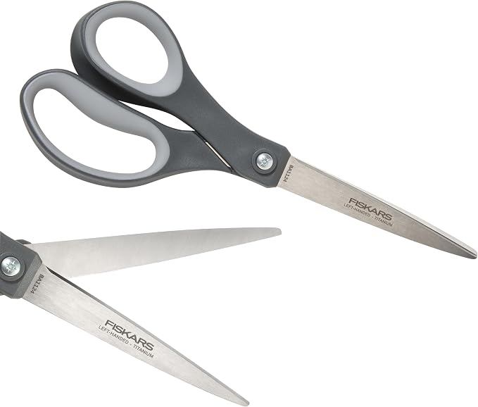 Fiskars 8" Left-Handed Titanium All Purpose Scissors