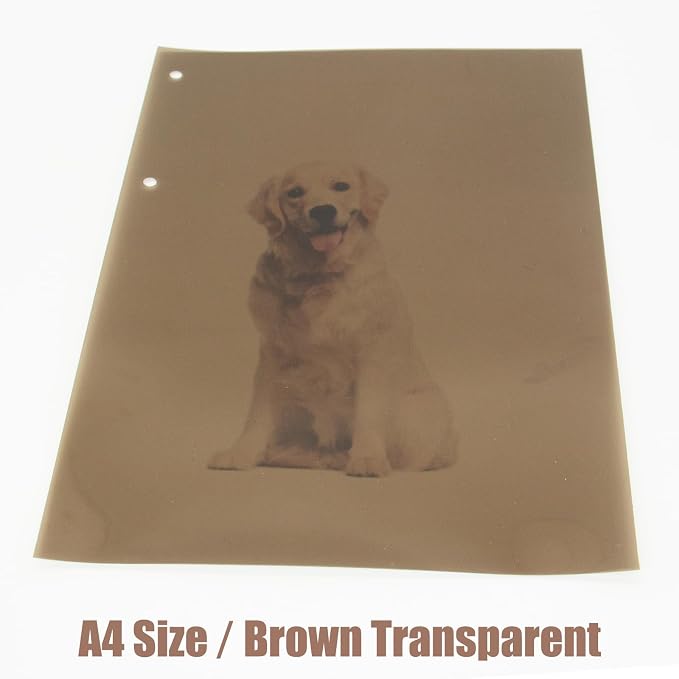 10-Pack A4 Colored PVC Flexible Plastic Sheets, 0.3mm Brown Transparent Film