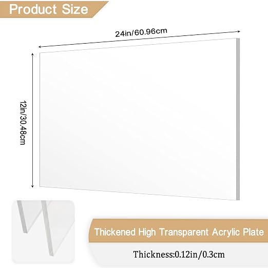 2 Pieces 1/8" Thick Acrylic Sheets, Plexiglass Sheets, Photo Frames
